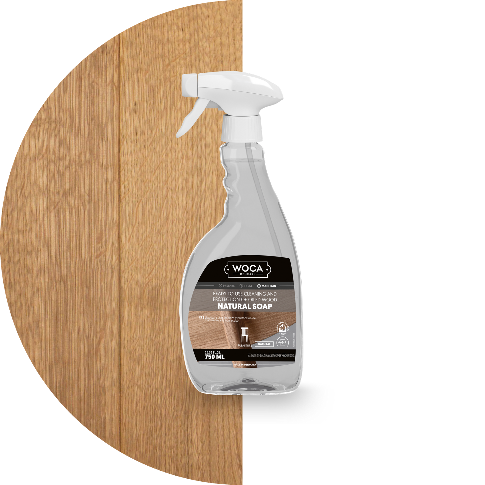 WOCA Natural Soap Spray 750 milliliters, Natural